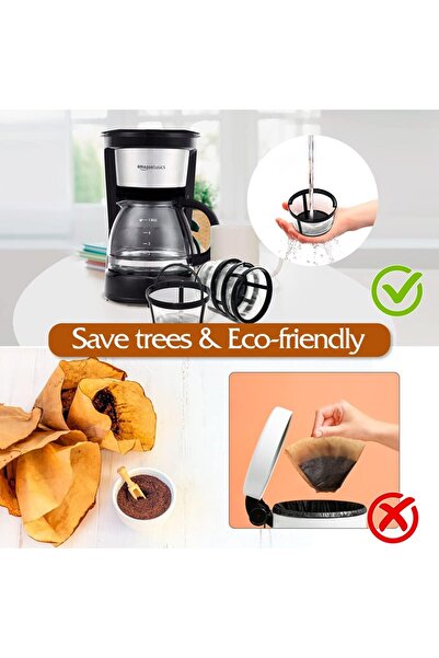 Arabest 4-Pack Reusable Coffee Filters with Handles, Nylon Basket Filters for...