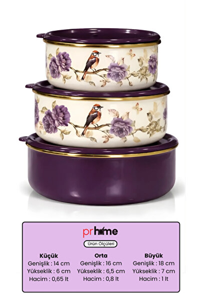 PR HOME مجموعة تخزين ثلاثية مطلية بالمينا من Fiorella