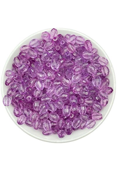 Hedef Bijuteri 25 gr Culoare violet 10x8mm Butoi acrilic, mărgele model migda...