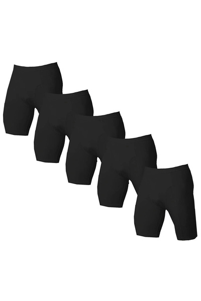 Dono Uzun Paçalı Erkek Boxer Lycra Uzun Siyah 5 Li Boxer 1150