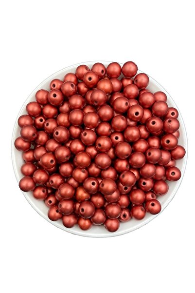 Hedef Bijuteri 100gr 10mm Roșu metalic mat, mărgele de culoare roșie, geantă,...