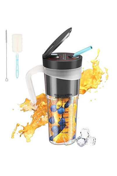 Arabest خلاط محمول سعة 470 مل، قابل لإعادة الشحن عبر USB، مقاوم للماء، مناسب ...