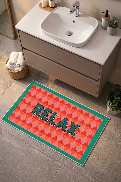 Dijital Kaymaz Yıkanabilir Renkli Modern Banyo Paspası Banyo Halısı