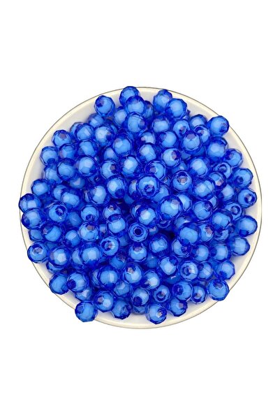 Hedef Bijuteri 50gr 8mm Saks / Kpyu Blue Mărgele acrilice tip fagure cu mărge...