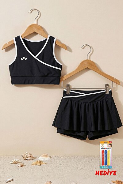 ZUZUNGA Κοριτσίστικο Σετ Μπικίνι Μαύρο Χρώμα με Σορτς