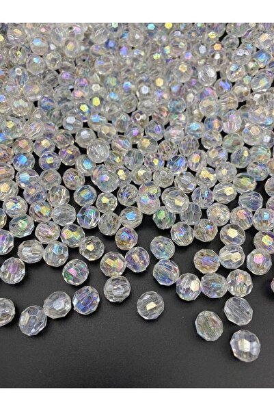 Hedef Bijuteri 10mm Janjanlı Şeffaf Petek Model Akrilik Boncuk,parlak Takı Yapım Hobi Boncuğu (100gr,~200 Adet)