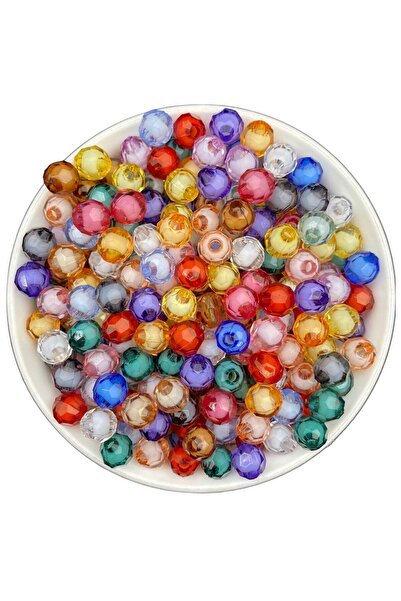 Hedef Bijuteri 50gr 8mm Mărgele acrilice tip fagure, colorate, asortate, cu m...