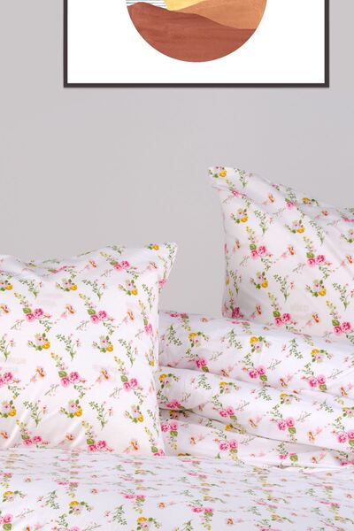 aytunç Pink Flower 100% Cotton (Without Sheets) Single Duvet Cover Set 160X200 cm