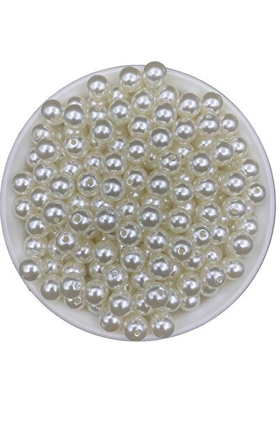 Hedef Bijuteri 100gr 10mm Krem Renk Lüks / Lüx Kaplama Plastik Inci Boncuk , ...