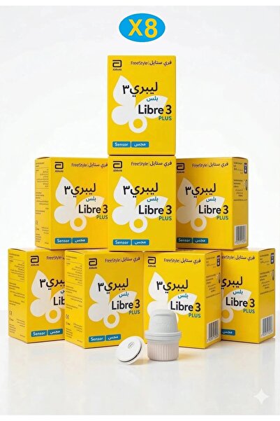 Freestyle 8 Freestyle Libre 3 Plus packs – Easy-to-use sensor for 15-day bloo...