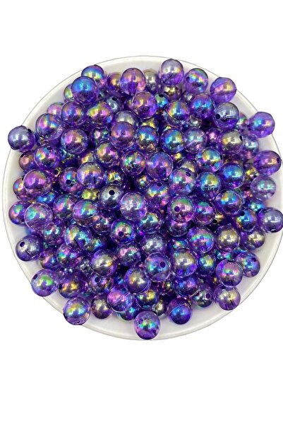 Hedef Bijuteri Mărgele acrilice tip bilă de 10 mm, culoare violet, bijuterii ...