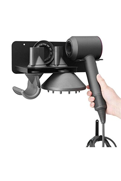 Arabest حامل مجفف الشعر المثبت على الحائط لتخزين الملحقات، منظم الحمام