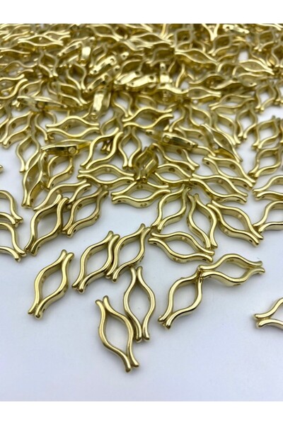 Hedef Bijuteri 100 Adet Plastik Gold Renkli Metalize Dudak Aparatı,Takı Yapım...