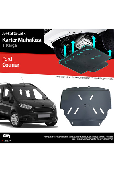 S Dizayn S-Dizayn Ford Courier Çelik Karter Muhafaza Koruma 2018-2023 A+ Kali...