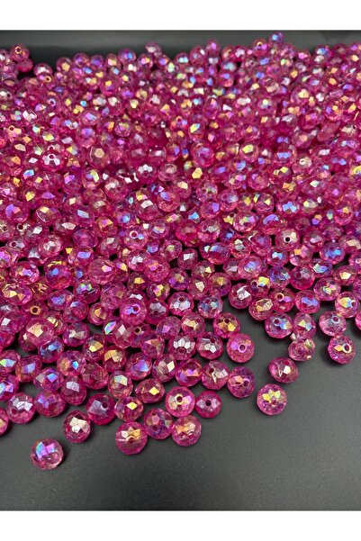 Hedef Bijuteri 100gr Mărgele acrilice Janjanli de 10mm, culoare fuchsia, biju...