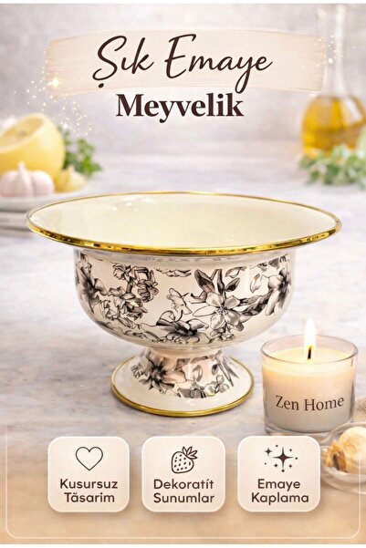 Santara ELEGANCE ACAR SCOTTISH GARDEN EMAYE BÜYÜK MEYVELİK ÇAP 28CM YÜKSEKLİK...