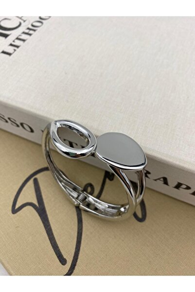 Hedef Bijuteri Special Series Silver Color Asymmetrical Model Design Handcuff...