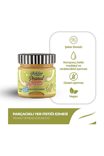 Antalya Reçelcisi 225g Sürülebilir Parçacıklı Yer Fıstığı Ezmesi