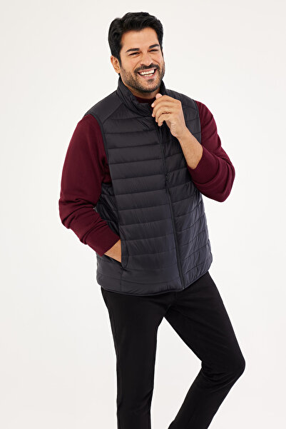 AC&Co / Altınyıldız Classics Men's Black Inflatable Windproof Warm Fiber Ultr...