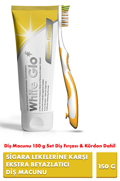 White Glo Sigara Lekelerine Karşı Ekstra Beyazlatıcı Diş Macunu 150 g Set Fır...