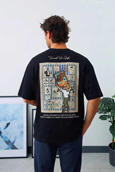 Wonraces Men's Oversize High-Quality Premium T-Shirt with Front and Back Print