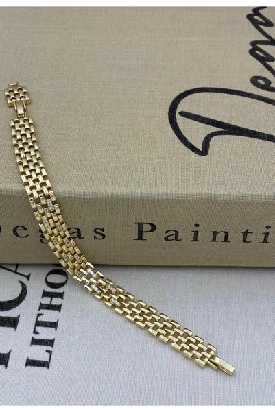 Hedef Bijuteri 14K Gold Renk Kalın Hasır Model Bileklik CM30