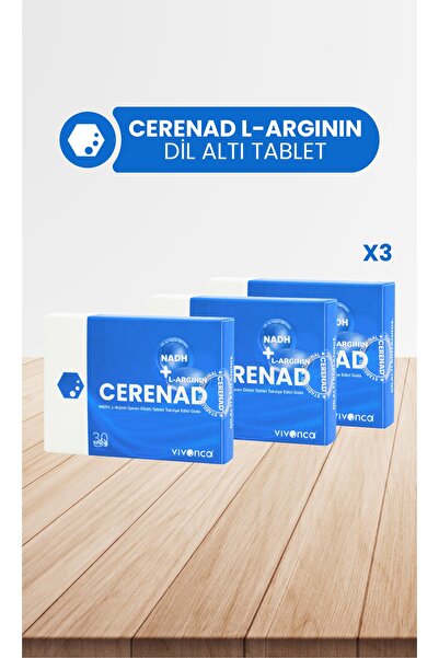 Cerenad + L-argının Avantajlı 3 Kutu, Nadh Ve L-argının Içeren Dil Altı Table...