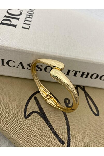 Hedef Bijuteri Özel Seri Gold Renk Damla Model Tasarım Kelepçe Bileklik