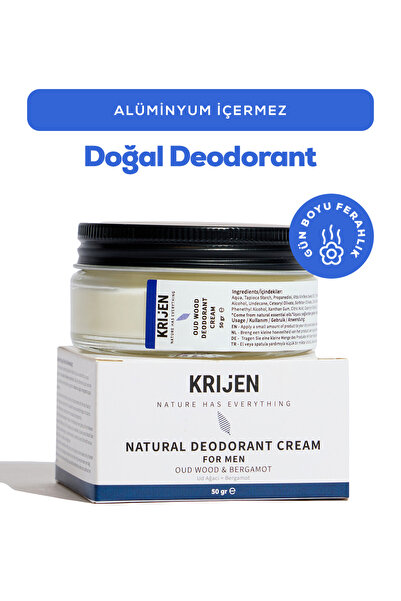 Krijen Ud Ağacı & Bergamot Erkek Krem Deodorant