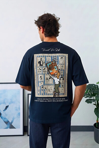 Wonraces Men's Oversize High-Quality Premium T-Shirt with Front and Back Print