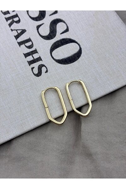 Hedef Bijuteri Xuping Gold Color Geometric Triangle Oval Earrings