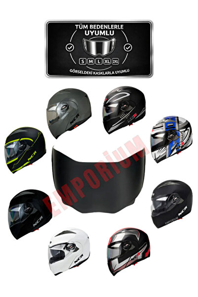 NCR Çene Açılır Siyah Vizör Camı (MODEL158)