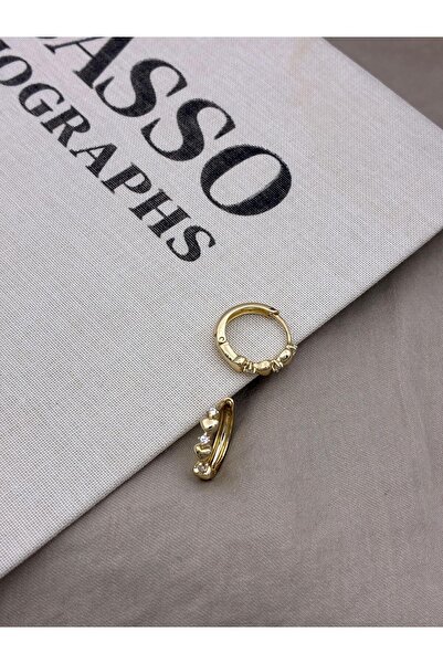 Hedef Bijuteri Xuping Gold Color Heart Zircon Stone Hoop Earrings
