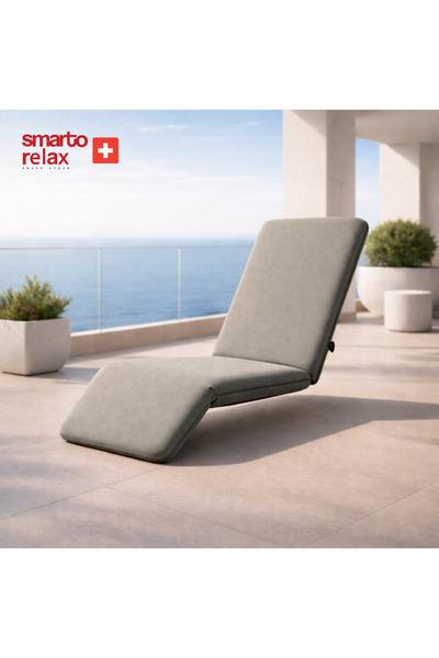 Smarto relax Katlanabilir Gri Marine Şezlong Minderi – Su Geçirmez, Ergonomik...
