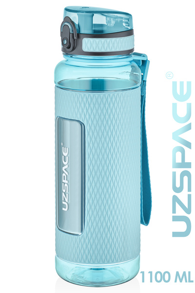 Uzspace قارورة مياه تريتان كبيرة الحجم سعة 1100 مل، مزودة بجسم مقاوم للانزلاق...