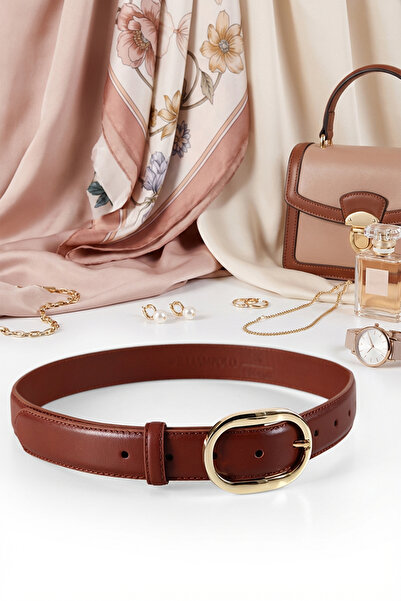 WilliamPolo Γυναικεία ζώνη από γνήσιο ασιατικό δέρμα με χρυσή πόρπη και μαύρι...