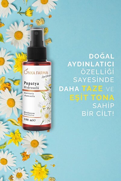 OnkaFarma Onka Farma Papatya Suyu / Hidrosolü Saç Renk Açıcı Tonik Yağı Alınmamış Doğal Içerik 100 ml