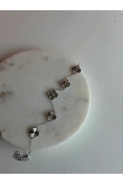 Haziran Aksesuar, 14K Kaplama Yonca Figür, Lux Tasarım Mini Silver Kadın Bile...