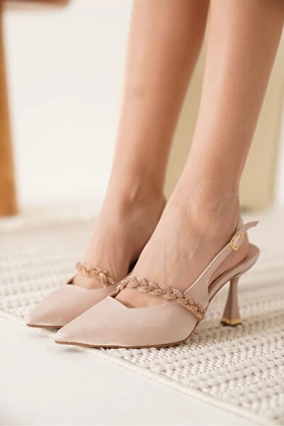 TRENDELLA حذاء بكعب نسائي بيج TR08MS36B