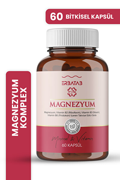 Erbatab Magnezyum 3 Lü Form (BİSGLİSİNAT, SİTRAT, MALAT) & Vitamin B2 , B3 , ...