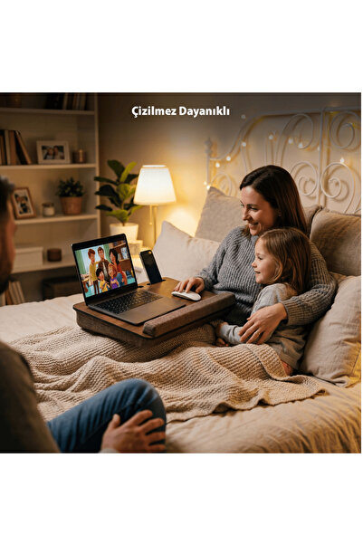 Vigo Wood Minderli Laptop Sehpası Ceviz-LS023