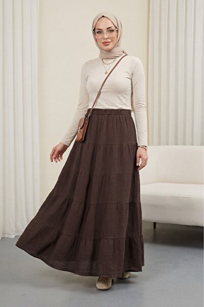 HİJABAYA Φούστα μουσελίνας με ελαστική μέση και τμηματική εφαρμογή