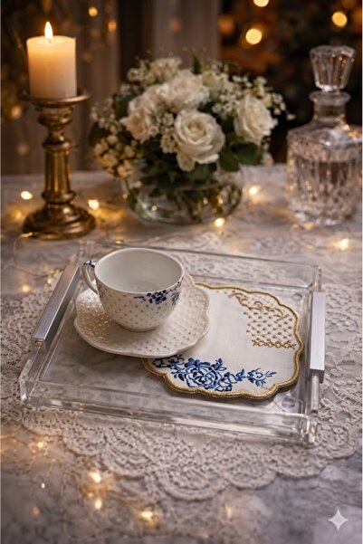 Baltaci Store Flat Handle Matte Aluminum Transparent Plexiglass Tray (1 Piece...