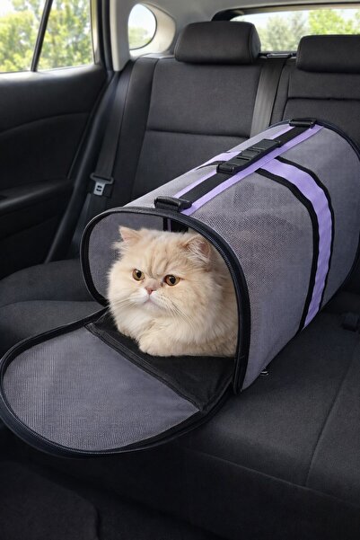 NEWFULL Kedi Taşıma Çantası Seyahat Evcil Hayvan Çantası Fileli Büyük Boy