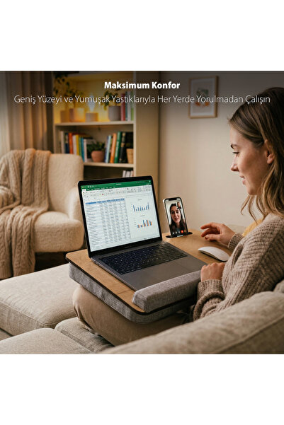 Vigo Wood Стойка за лаптоп с възглавница Oak-LS024