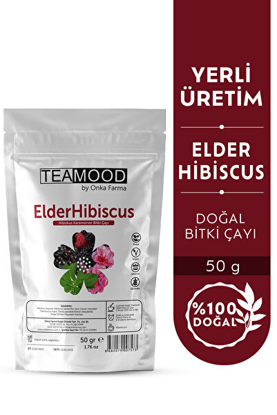 TEAMOOD Onka Farma Elder Hibiscus Çayı - Hibiskus Karamürver Bitki Çayı - 50 gr