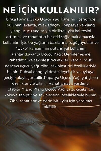 OnkaFarma Onka Farma Uyku Uçucu Yağ Karışımı - %100 Saf Ve Doğal Uçucu Yağ - 10 ml