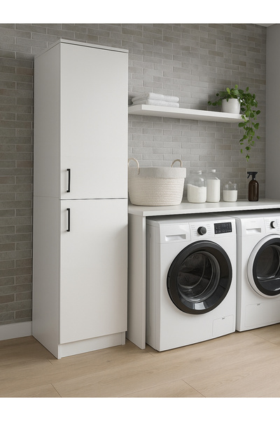 dorpek Banyo Dolabı Kiler Dolabı, Çok Amaçlı Dolap - Ütü Masası Dolabı Beyaz | Rovi