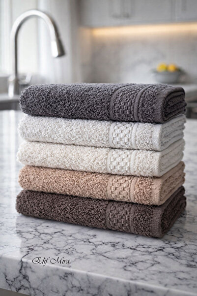 Elif Mira 6-Piece Kitchen Hand Towel Set 30X50 cm 100% Cotton Nostalgia
