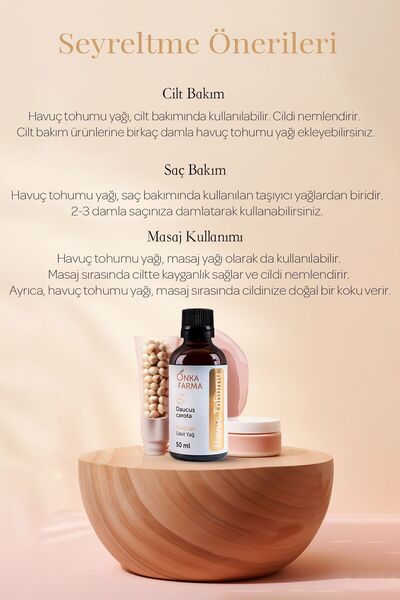 OnkaFarma Onka Farma %100 Saf Havuç Tohumu Yağı - 50 ml